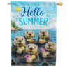  Hello Summer Sea Otters House Flag