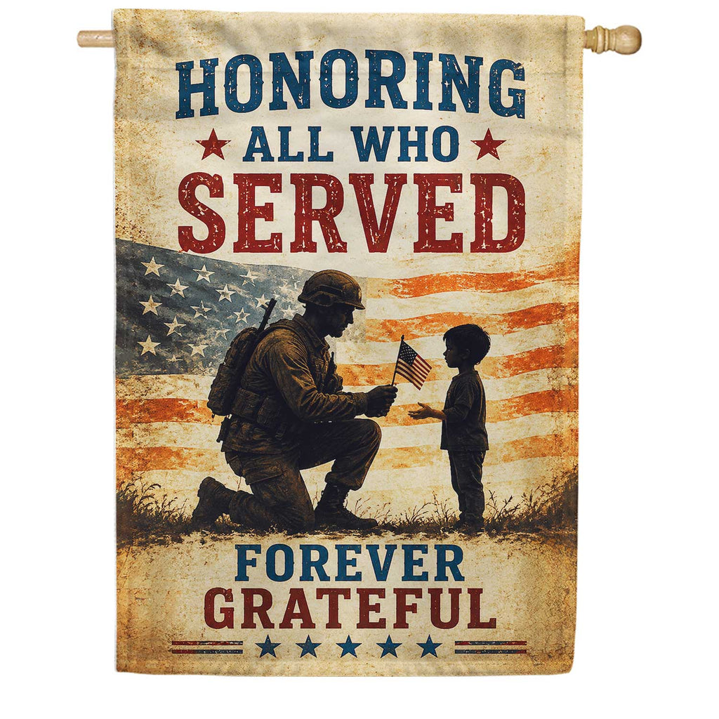 Honoring All Who Served Veterans Day House Flag