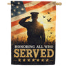 Honoring All Who Served Patriotic Military House Flag