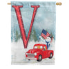 Happy Holidays America Monogram Double Sided House Flag