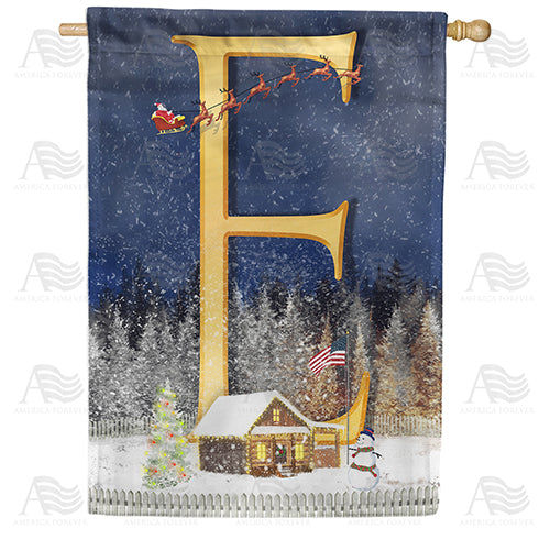 Santa Is Coming Double Sided Monogram House Flag