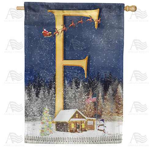 Santa Is Coming Double Sided Monogram House Flag