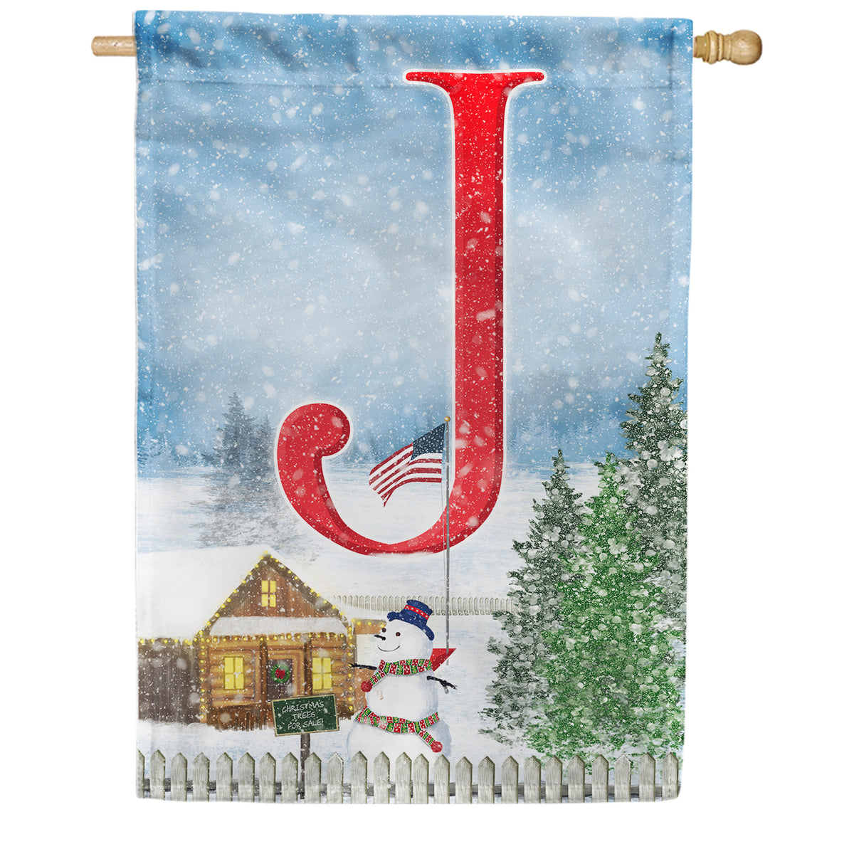 Christmas Trees For Sale Double Sided Monogram House Flag