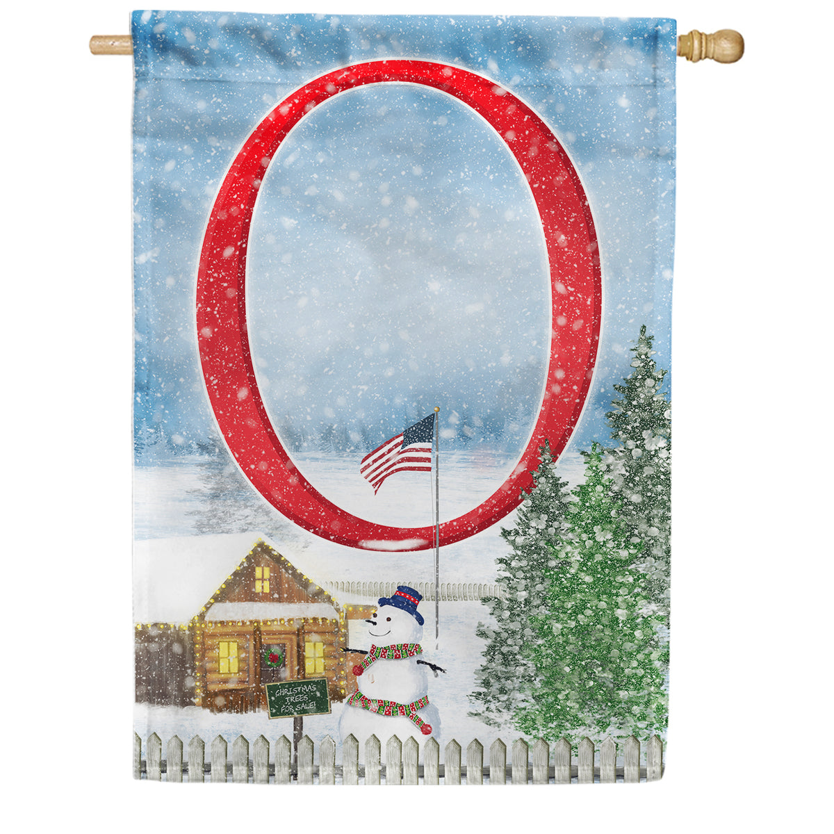 Christmas Trees For Sale Double Sided Monogram House Flag