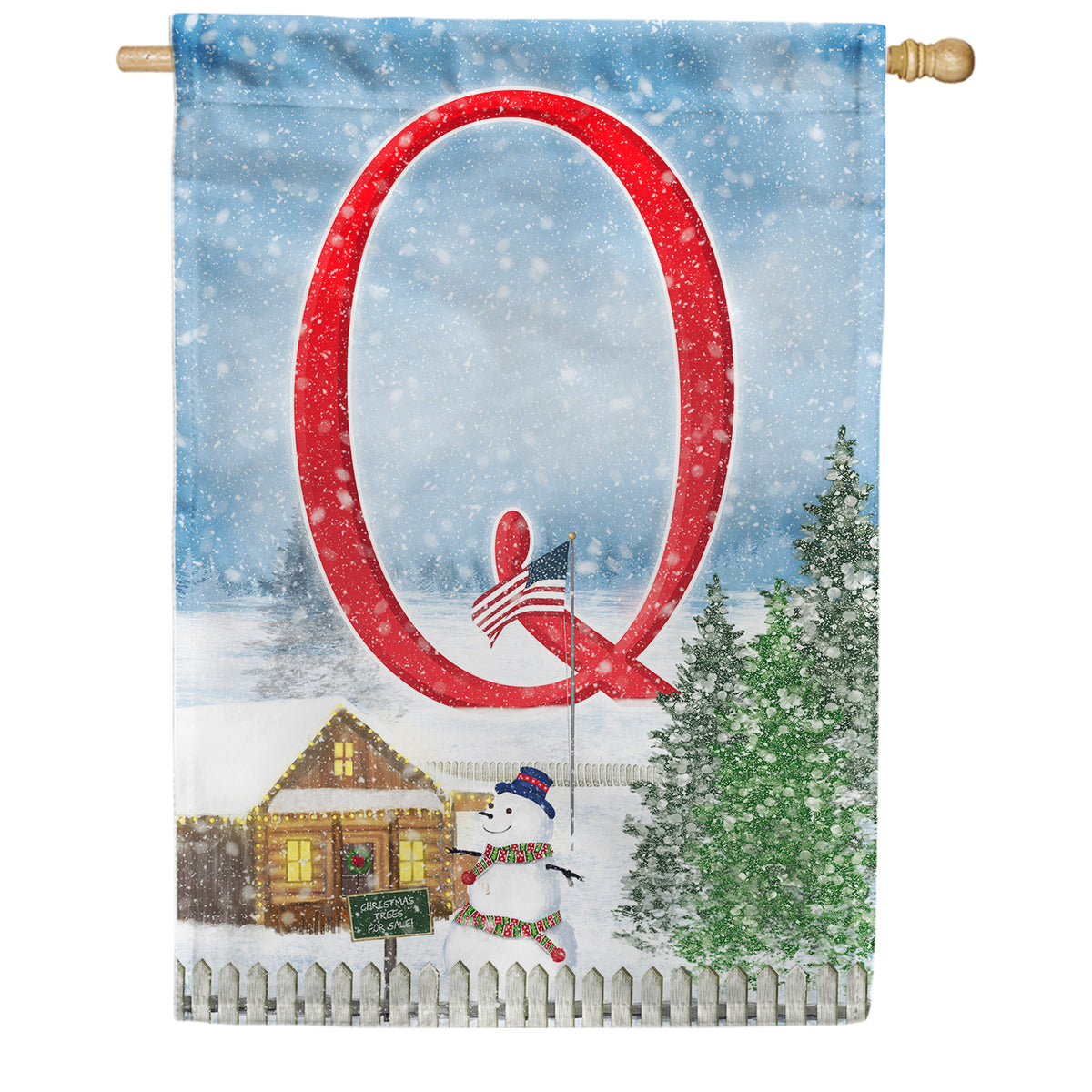 Christmas Trees For Sale Double Sided Monogram House Flag