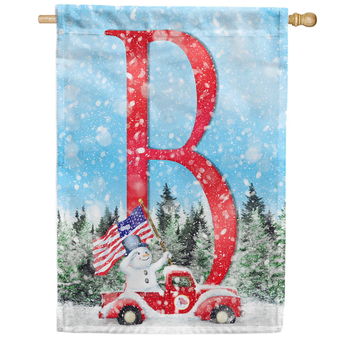 Stay Warm America Double Sided Monogram House Flag