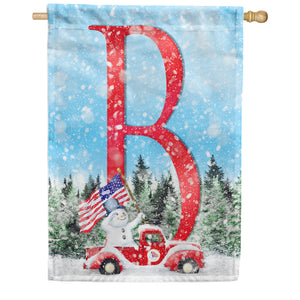 Stay Warm America Double Sided Monogram House Flag