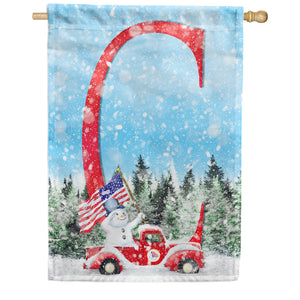 Stay Warm America Double Sided Monogram House Flag