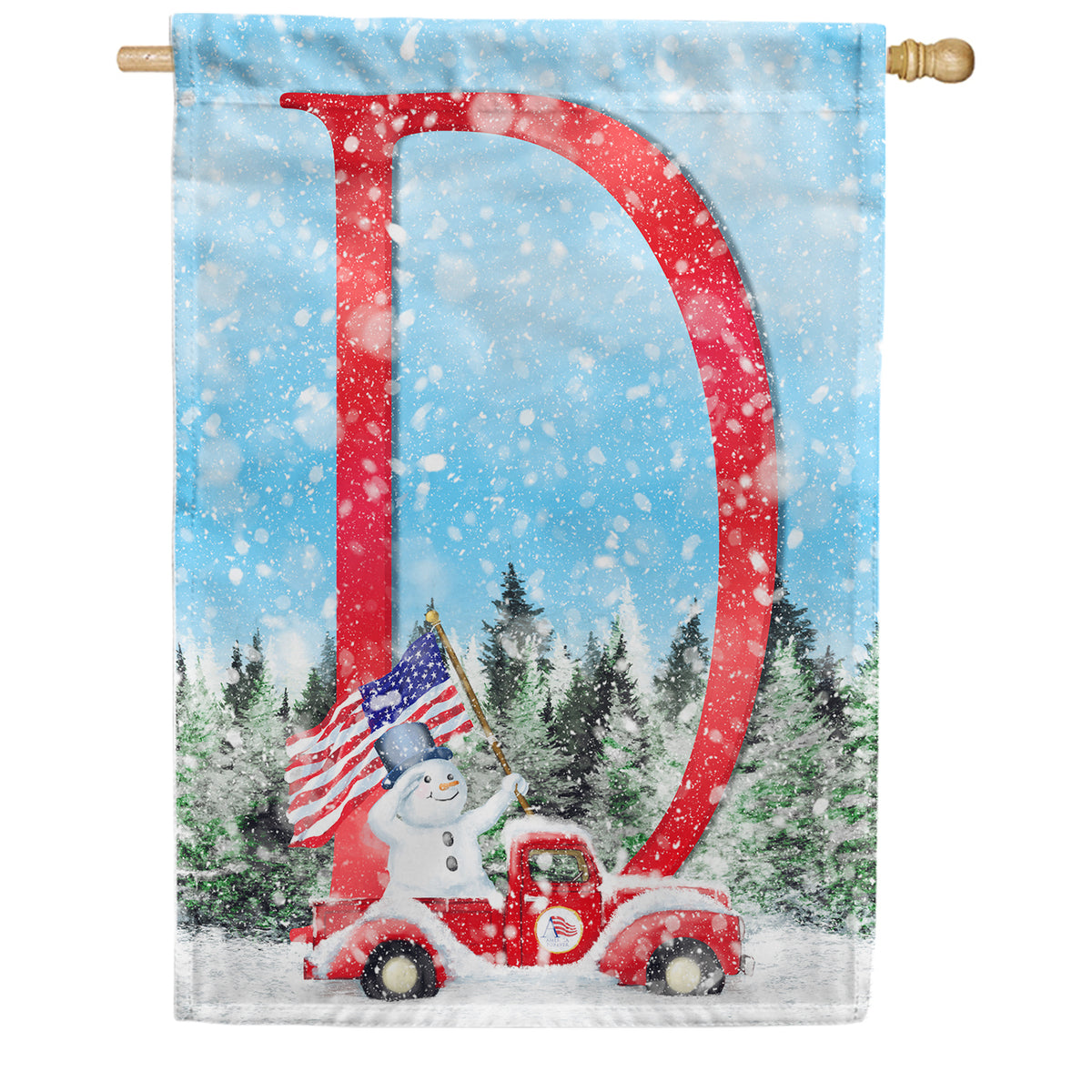 Stay Warm America Double Sided Monogram House Flag