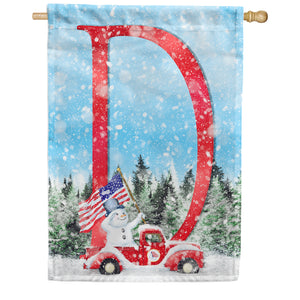 Stay Warm America Double Sided Monogram House Flag