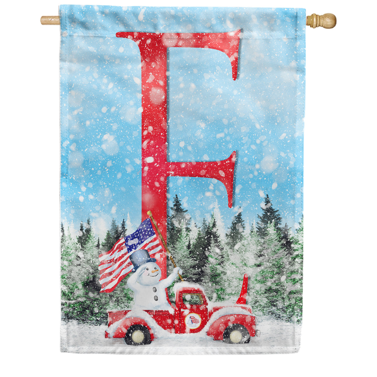 Stay Warm America Double Sided Monogram House Flag