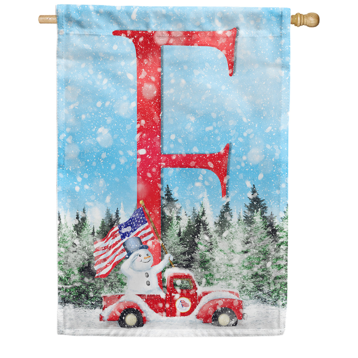 Stay Warm America Double Sided Monogram House Flag