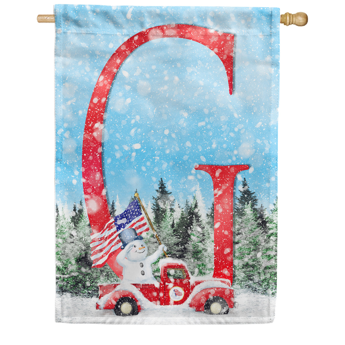 Stay Warm America Double Sided Monogram House Flag