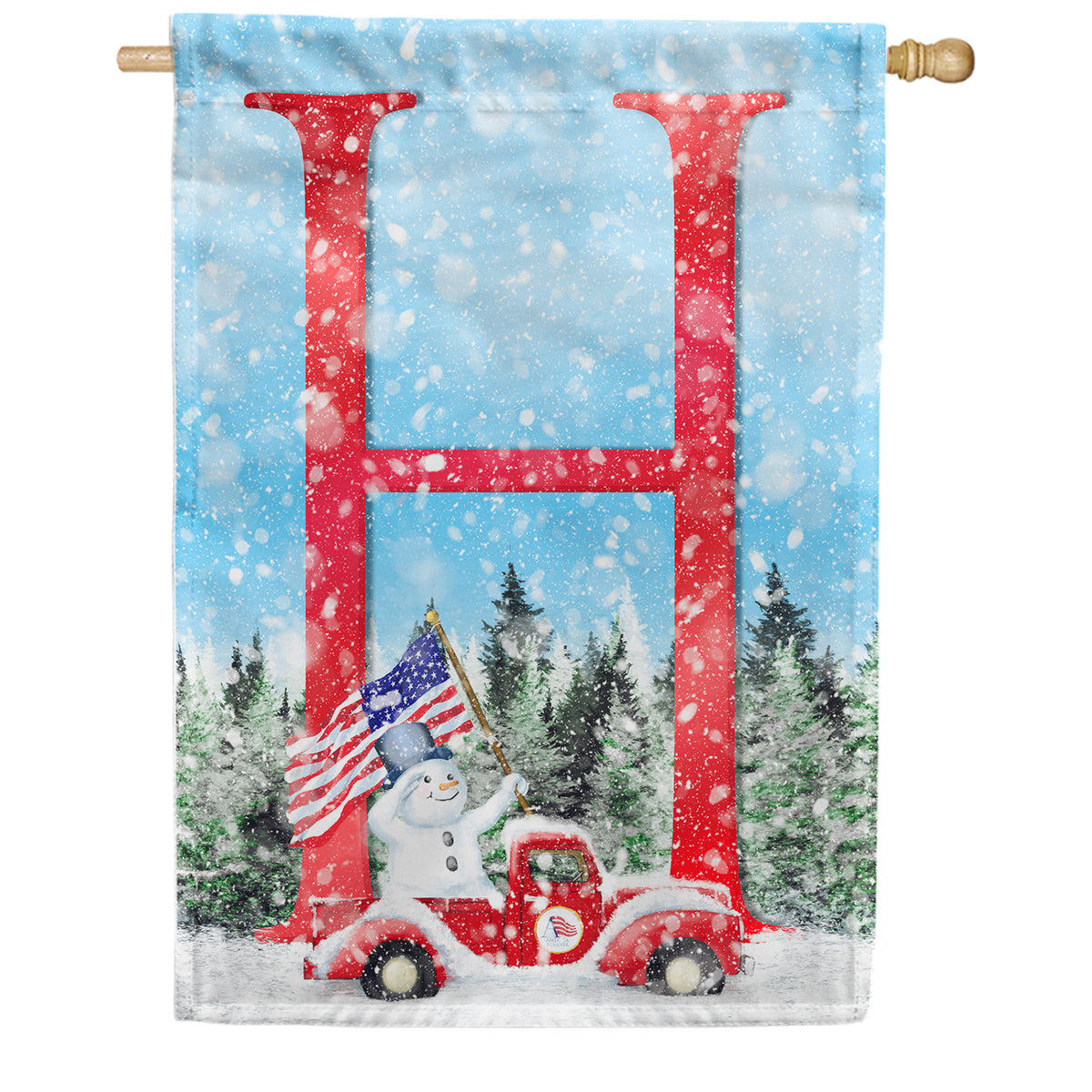 Stay Warm America Double Sided Monogram House Flag