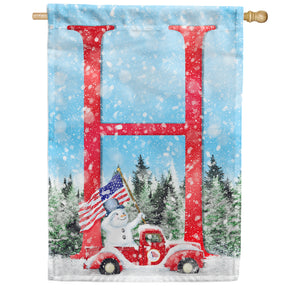 Stay Warm America Double Sided Monogram House Flag