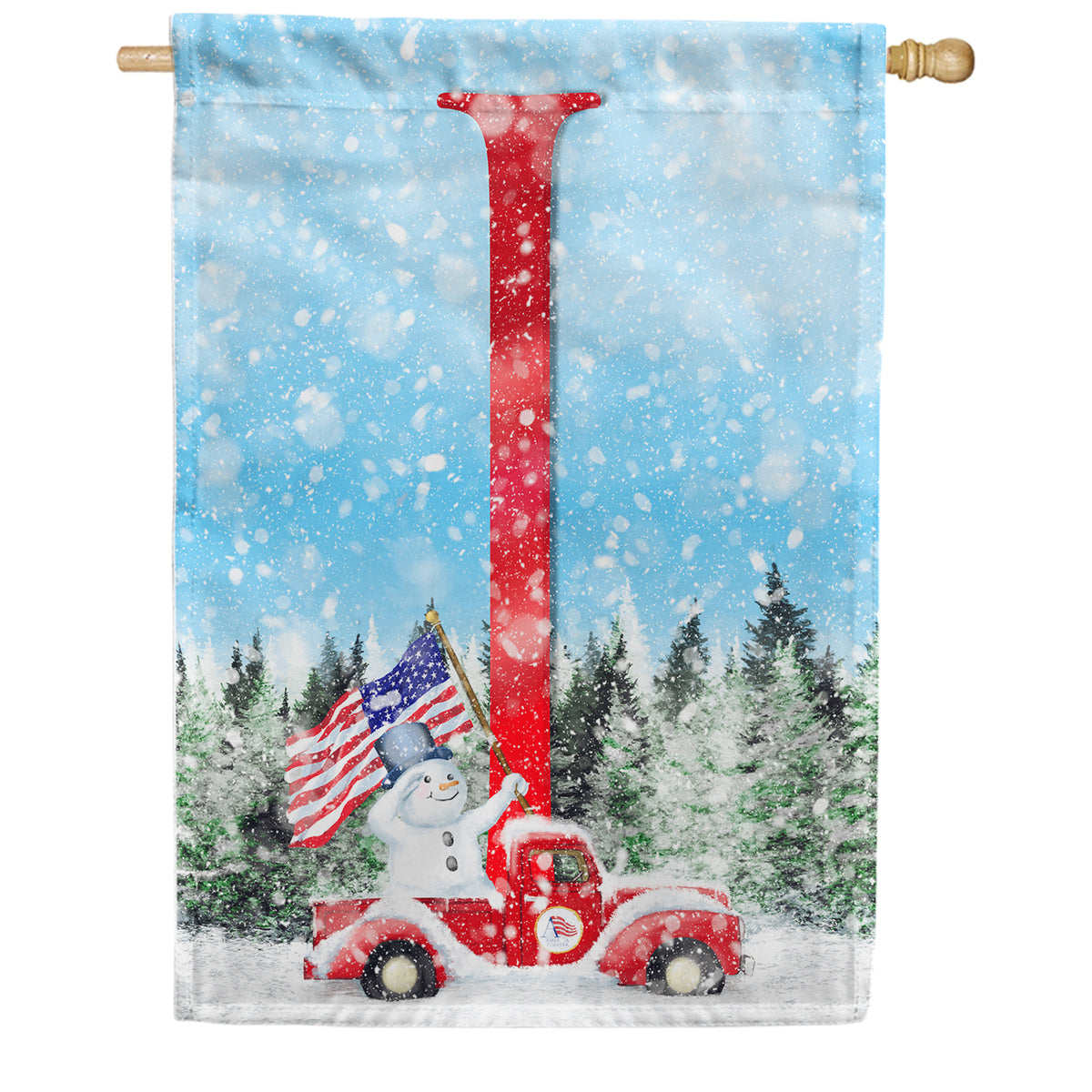 Stay Warm America Double Sided Monogram House Flag