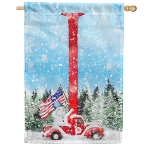 Stay Warm America Double Sided Monogram House Flag