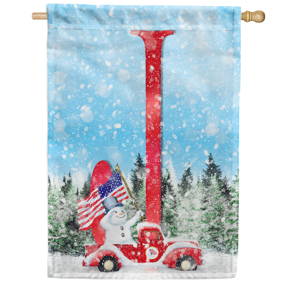 Stay Warm America Double Sided Monogram House Flag