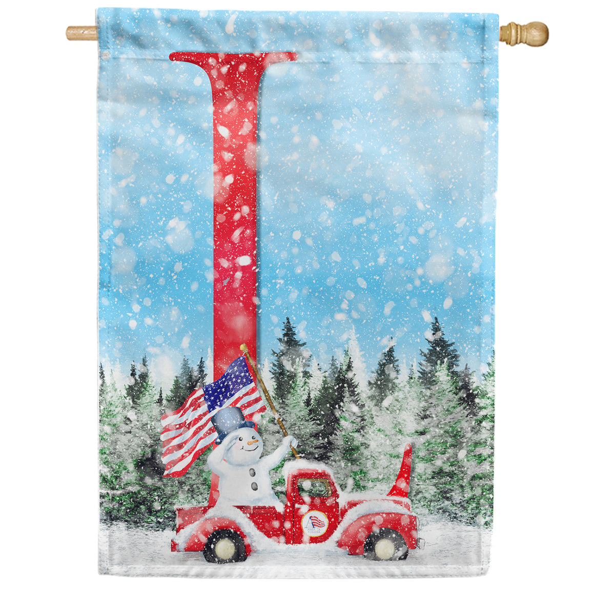 Stay Warm America Double Sided Monogram House Flag
