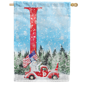 Stay Warm America Double Sided Monogram House Flag
