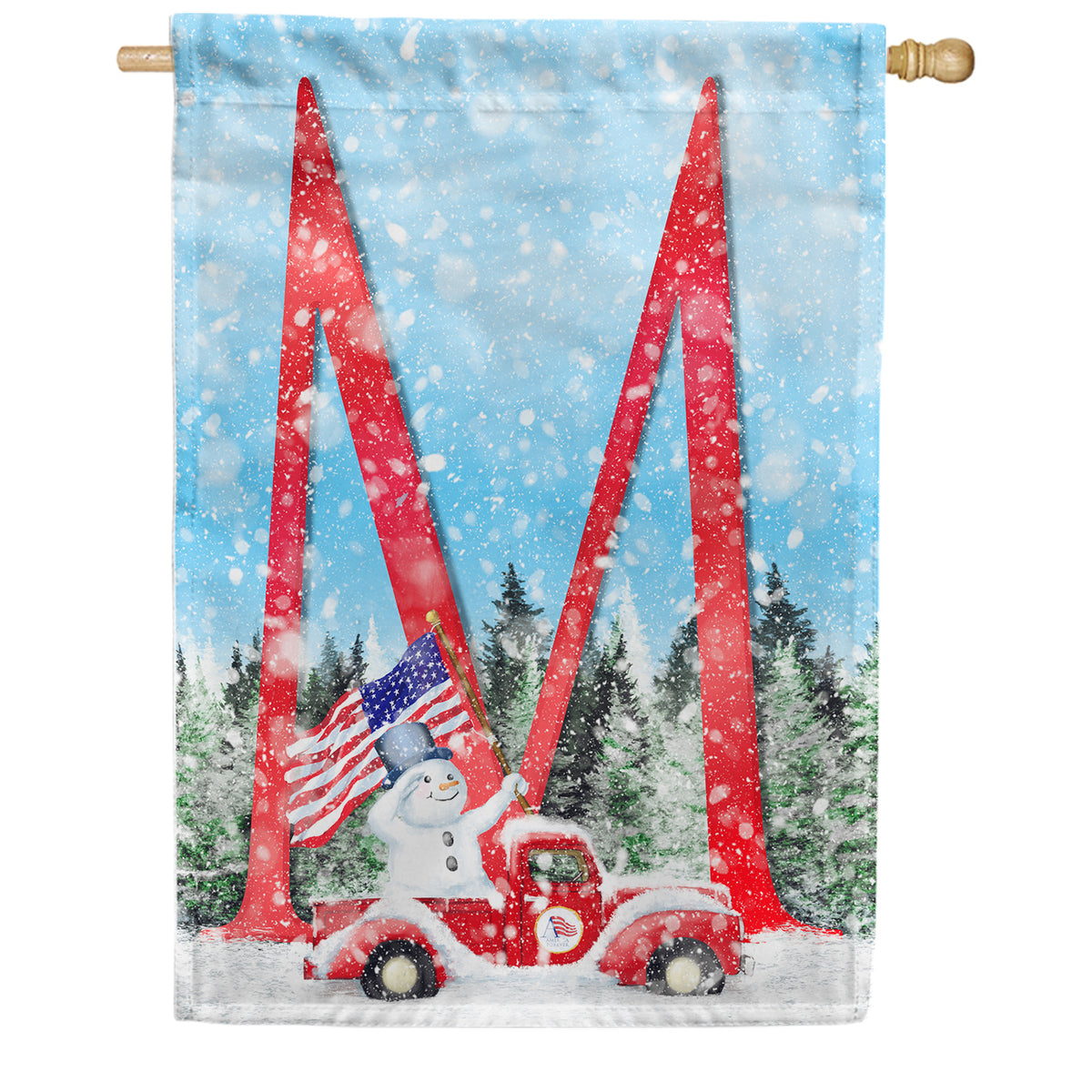 Stay Warm America Double Sided Monogram House Flag