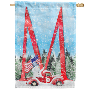 Stay Warm America Double Sided Monogram House Flag