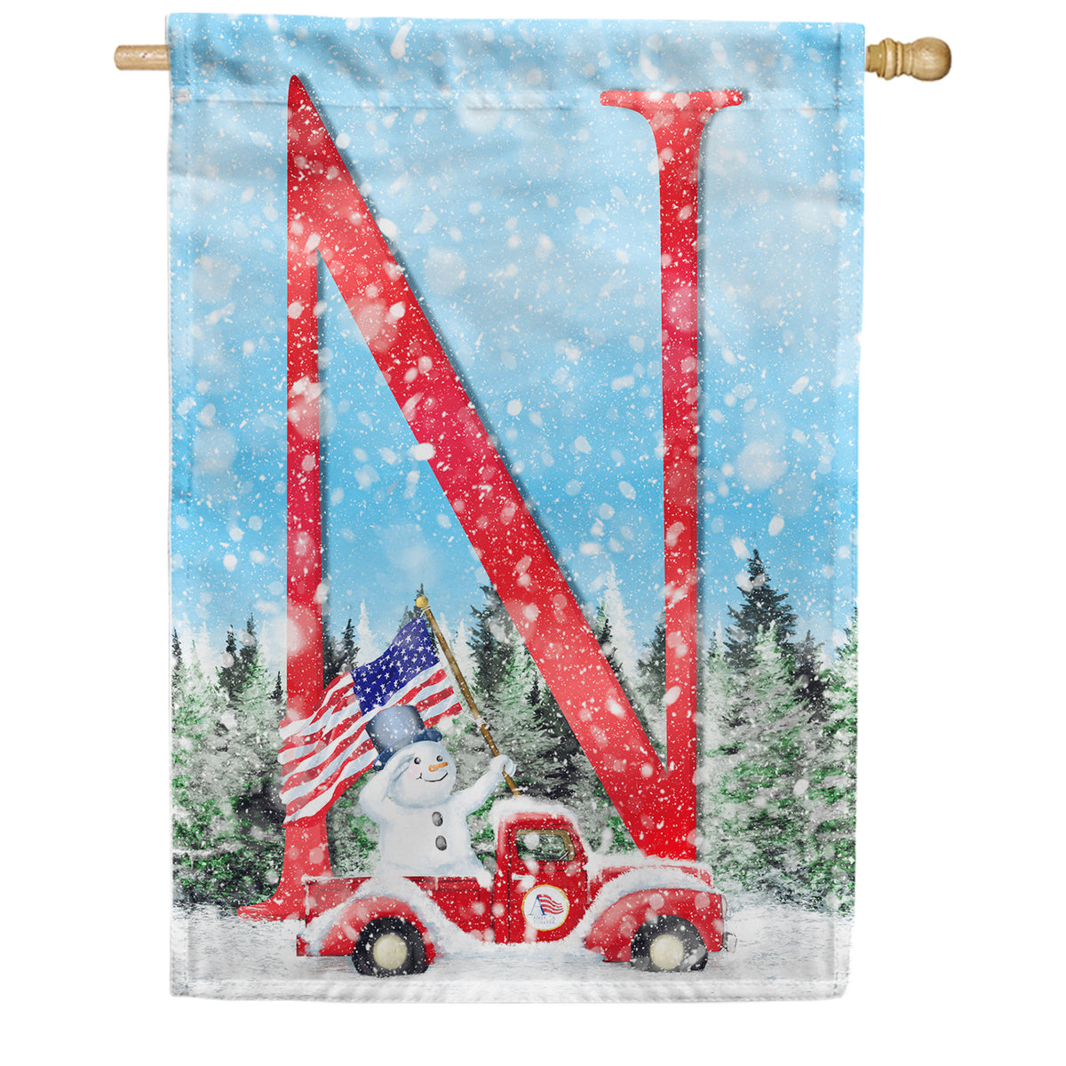 Stay Warm America Double Sided Monogram House Flag