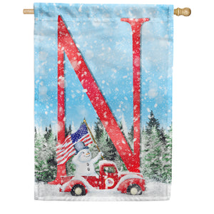 Stay Warm America Double Sided Monogram House Flag