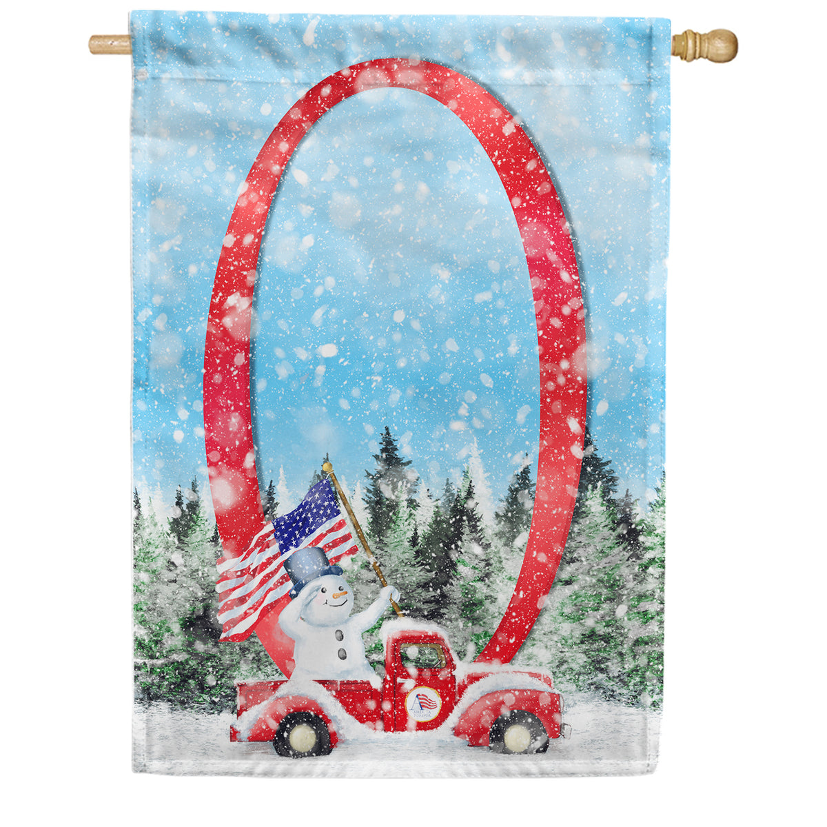 Stay Warm America Double Sided Monogram House Flag