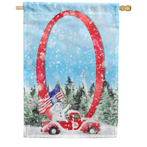 Stay Warm America Double Sided Monogram House Flag