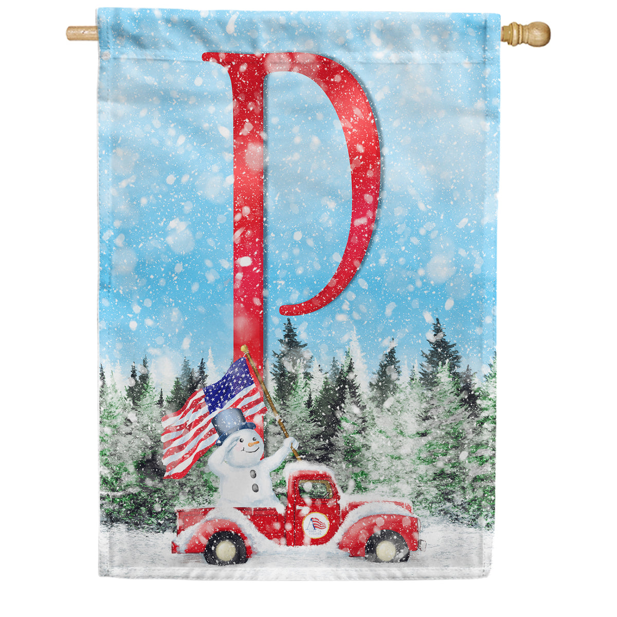 Stay Warm America Double Sided Monogram House Flag