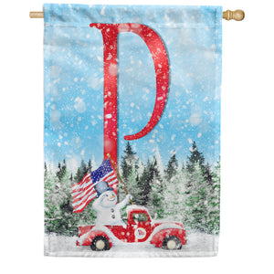 Stay Warm America Double Sided Monogram House Flag
