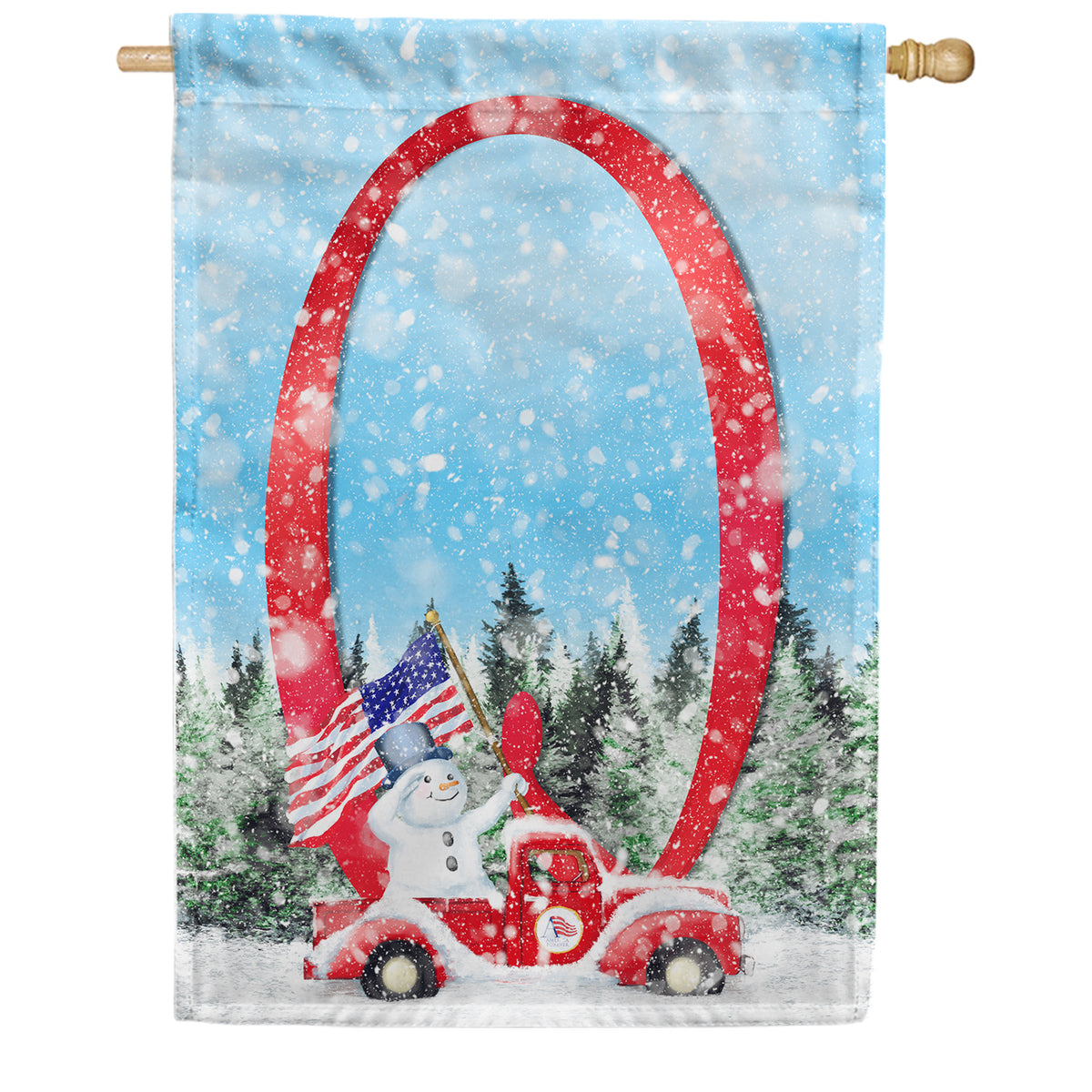Stay Warm America Double Sided Monogram House Flag