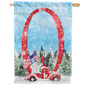 Stay Warm America Double Sided Monogram House Flag