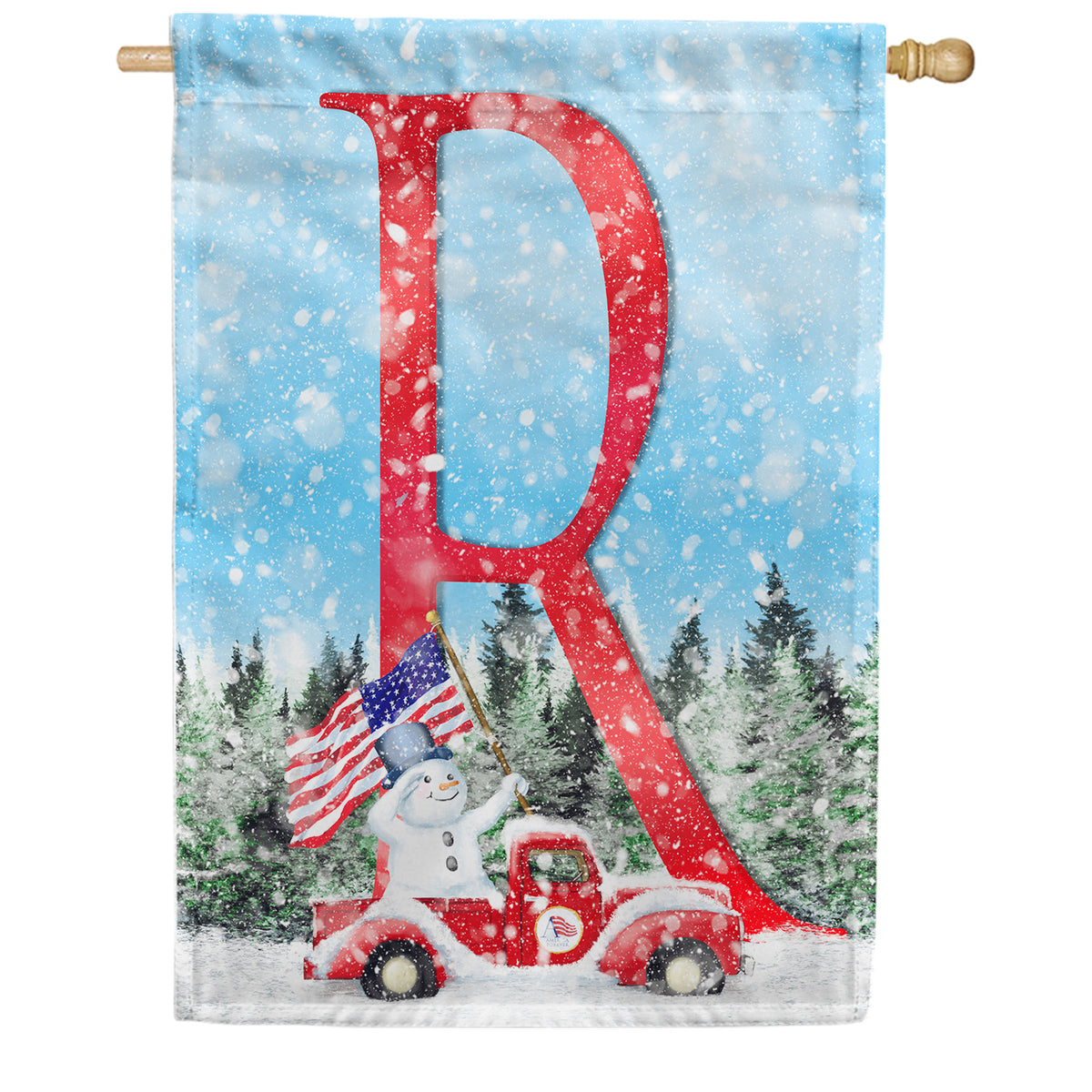 Stay Warm America Double Sided Monogram House Flag