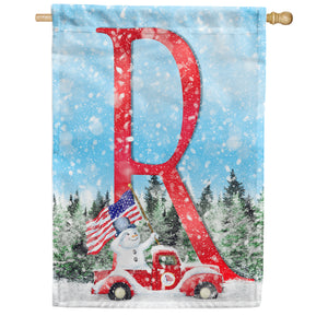 Stay Warm America Double Sided Monogram House Flag