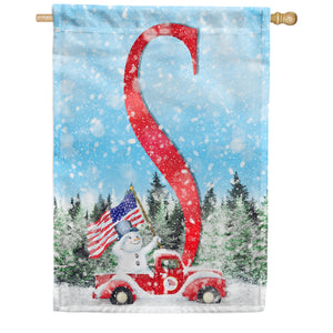 Stay Warm America Double Sided Monogram House Flag
