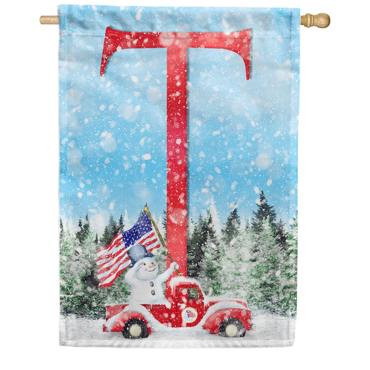 Stay Warm America Double Sided Monogram House Flag
