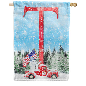 Stay Warm America Double Sided Monogram House Flag