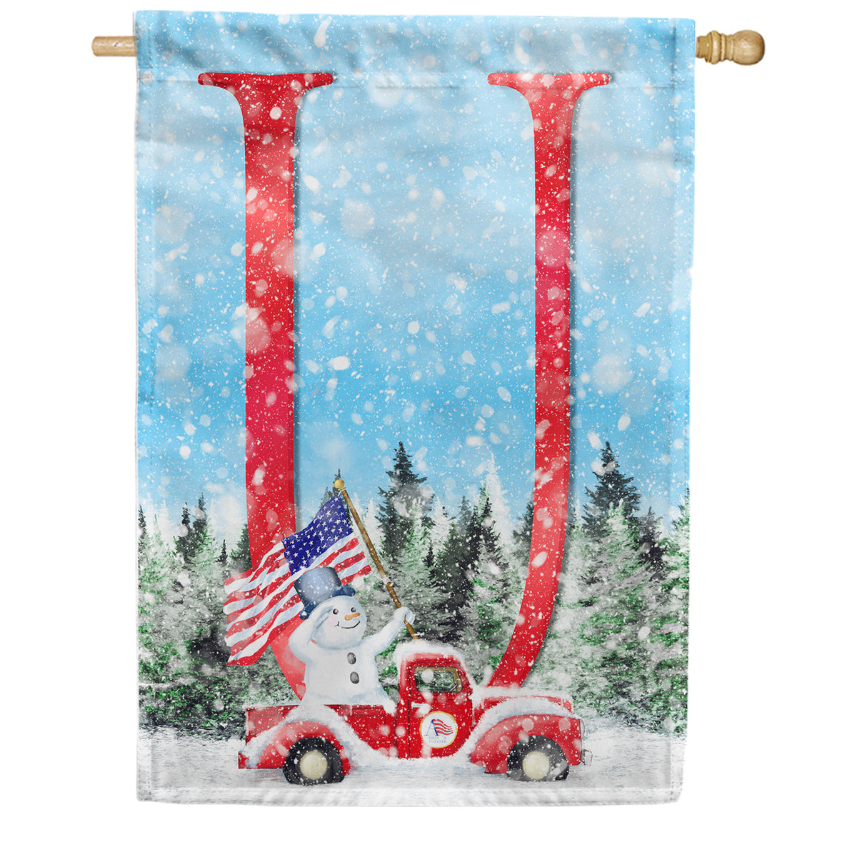 Stay Warm America Double Sided Monogram House Flag