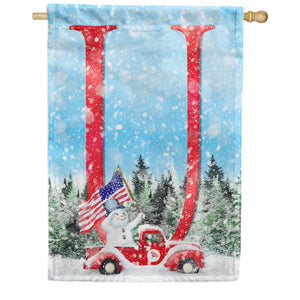 Stay Warm America Double Sided Monogram House Flag