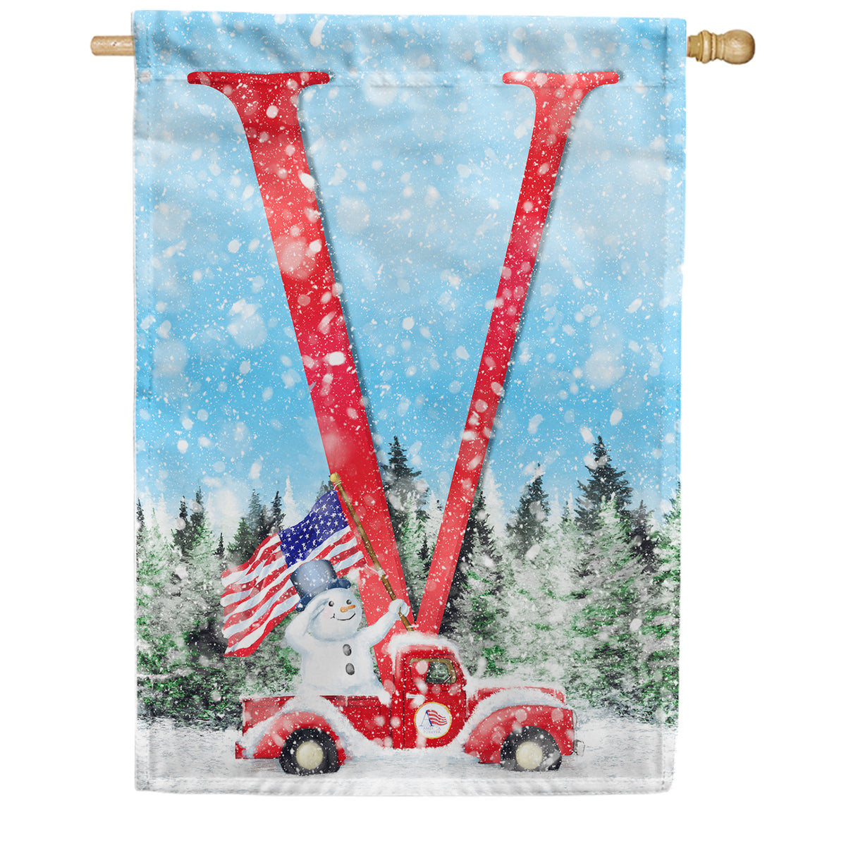 Stay Warm America Double Sided Monogram House Flag