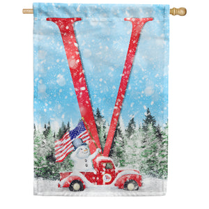 Stay Warm America Double Sided Monogram House Flag