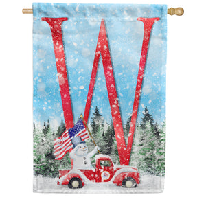 Stay Warm America Double Sided Monogram House Flag