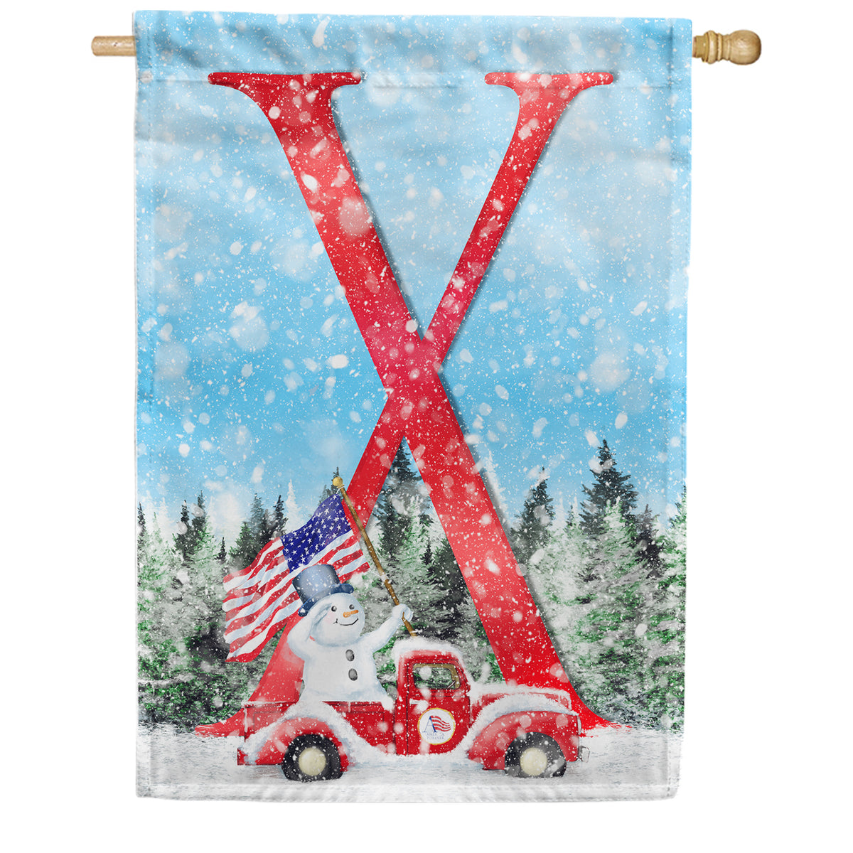 Stay Warm America Double Sided Monogram House Flag