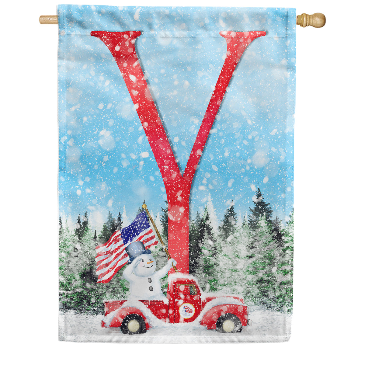Stay Warm America Double Sided Monogram House Flag