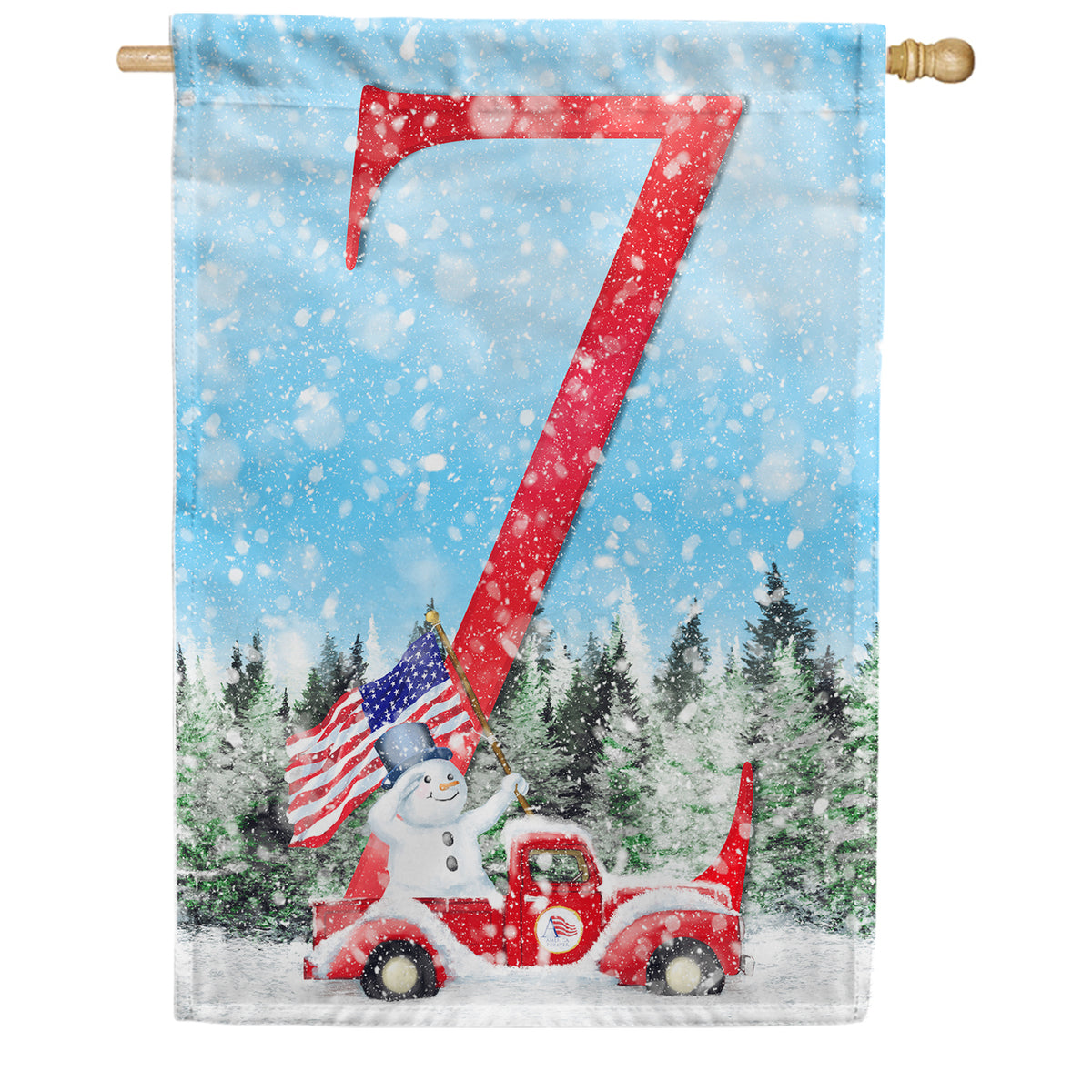 Stay Warm America Double Sided Monogram House Flag