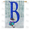 Just Keep Shovelin' Double Sided Monogram House Flag
