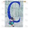 Just Keep Shovelin' Double Sided Monogram House Flag