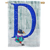 Just Keep Shovelin' Double Sided Monogram House Flag
